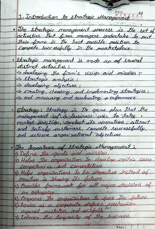 First page of Last minute Revision of important points of SM