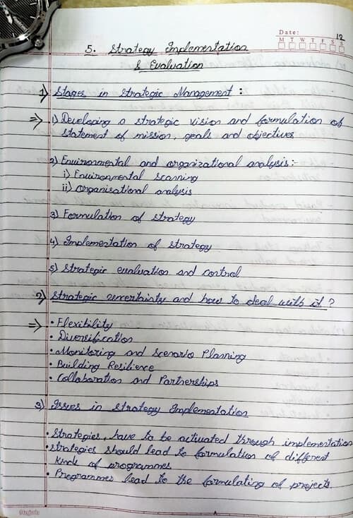 First page of Last minute Revision of important points of SM