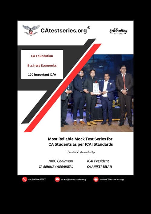 First page of 100 most important mcqs of economics by ca test series