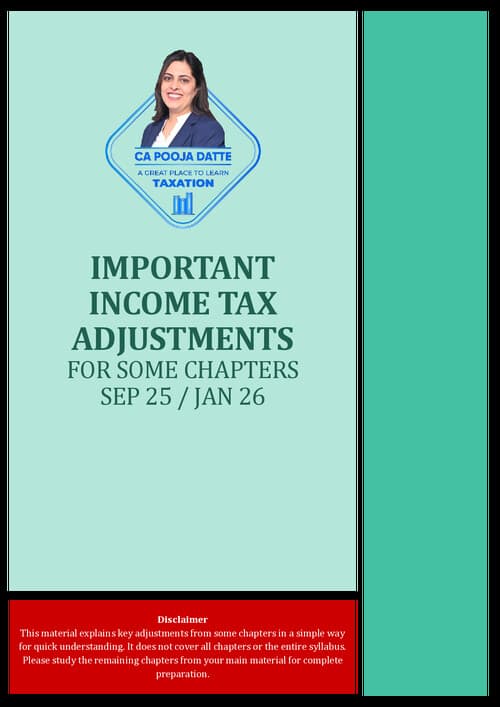 First page of Direct Tax adjustments