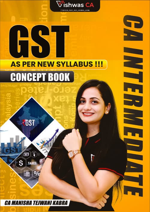 First page of CA inter GST concept book By. MANISHA MA'AM
