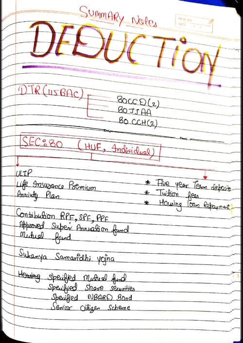 First page of Ca intermediate deduction
