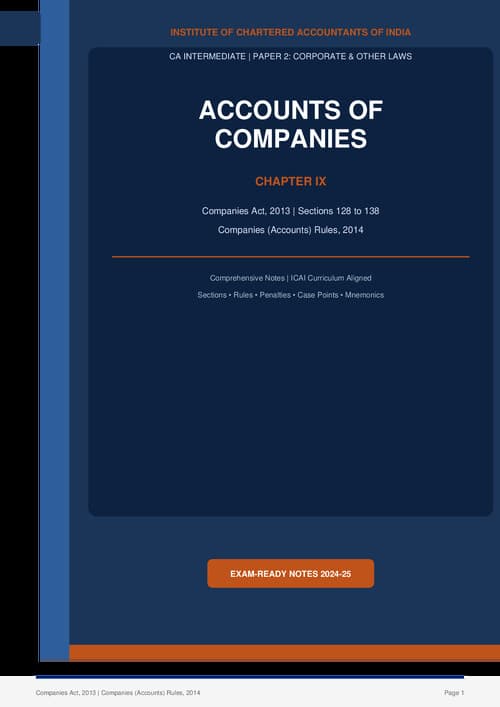 First page of Summary notes of accounts of companies