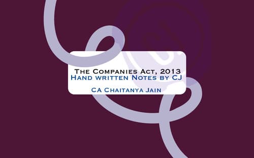 First page of The Companies act 2013, hand written notes by CJ sir- PW