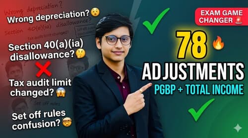 First page of Top 78 Adjustment of PGBP & TOTAL INCOME by CA Vardhaman Daga