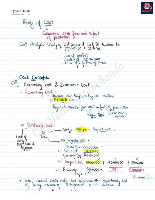 First page of Economics chap 3 (unit 2) Notes || Hardik manchanda KISI KO PW KE LEC FREE OF COST CHAHIYE ?? DM ME ON TG - @DpandeyRrrrr