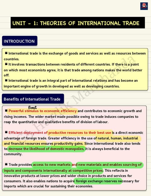 First page of Economics Chapter 9 (Unit 1) Notes || Hardik Manchanda Who would you like to receive free PW lessons? DM me on TG - @DpandeyRrrrr