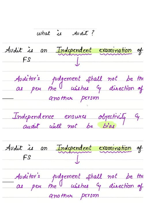 First page of Ca inter audit chapter 1 Handwritten Notes