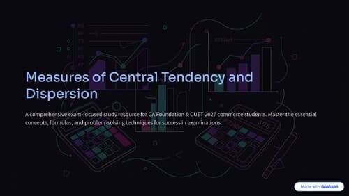 First page of Measure of central tendency and dispersion all formulas and defination for revision and practice made by great satyajeet