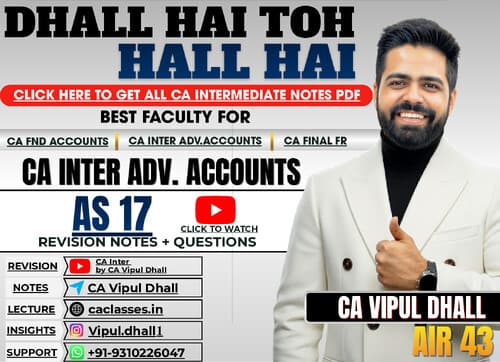First page of CA Inter Adv. Accounts - AS 17 Notes by CA Vipul Dhall