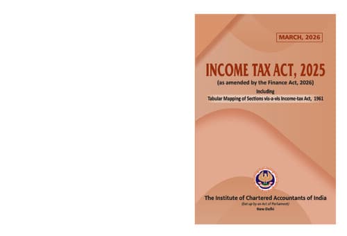 First page of INCOME TAX ACT,2025 Including ITA,1961 PROVIDED BY ICAI