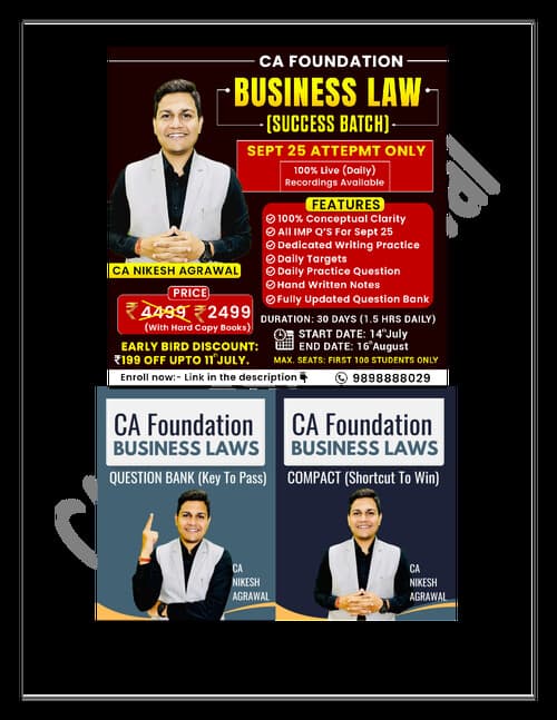 First page of Business law most important questions by Nikku sir Relevant for may attempt and onwards ●KISI KO PW KE LEC FREE OF COST CHAHIYE ?? ☆DM ME ON TG - @DpandeyRrrrr