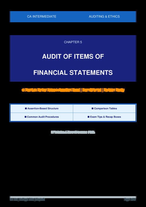 First page of Audit of ITEMS of FS- for quick study and revision