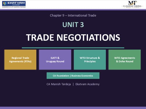 First page of International trade unit 3
