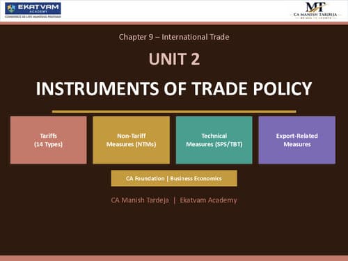 First page of international trade unit 2