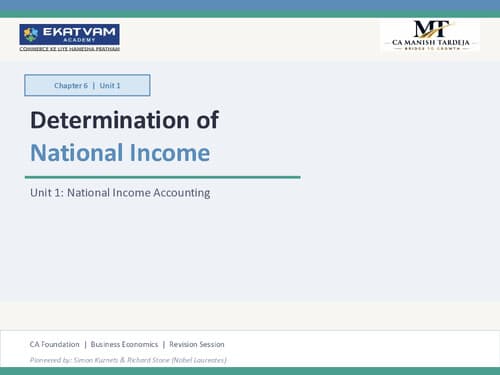 First page of National income all formulae and concepts