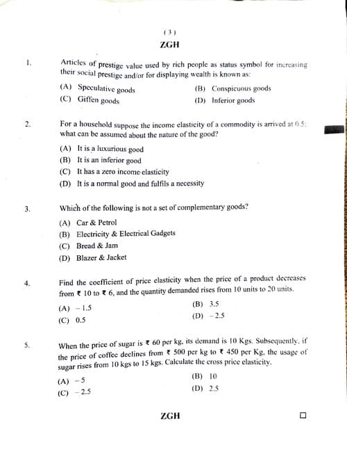 First page of Business Economics May 26 Question Paper.
