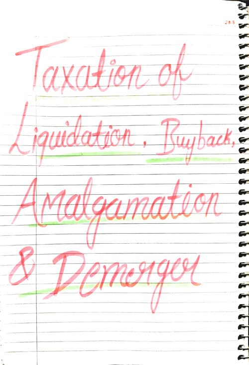First page of Direct tax bb sir Topic: taxation of liquidation ,buyback, amalgamation and demerger Sep2026 jan 2027