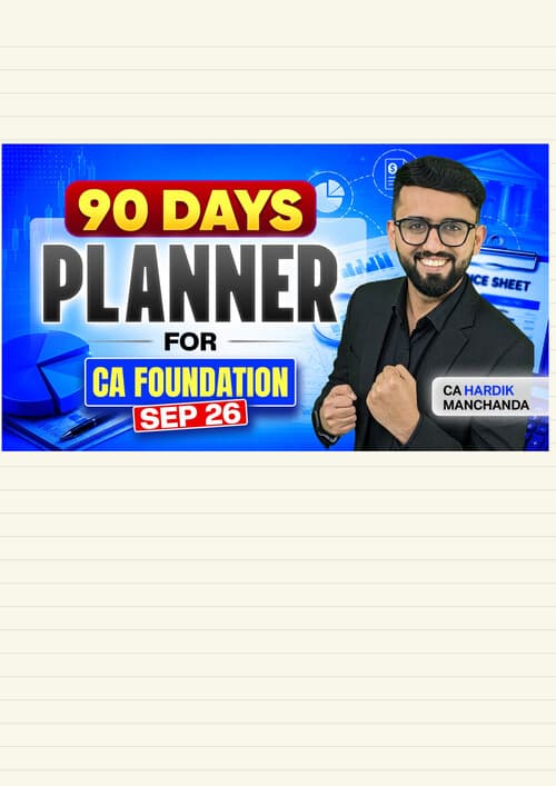 First page of 90 day planner for accounts by CA Hardik sir