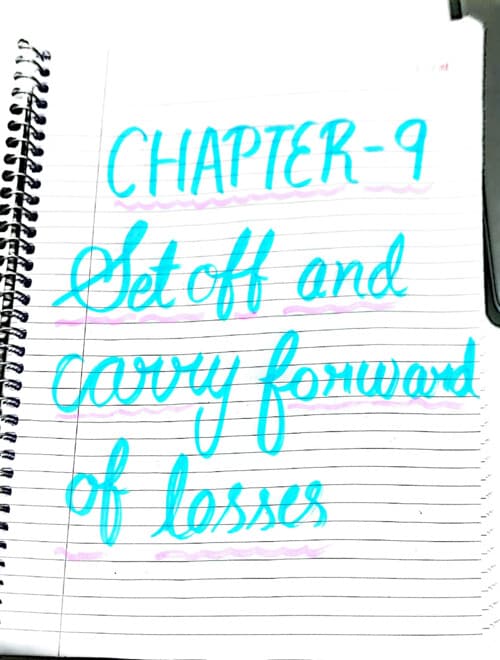 First page of Handwritten notes of dt Ch 9 set off and carry forward of losses (Bb sir ) Sep 2026 and jan2027