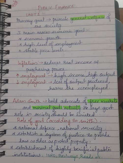 First page of Find public finance notes for unit 1