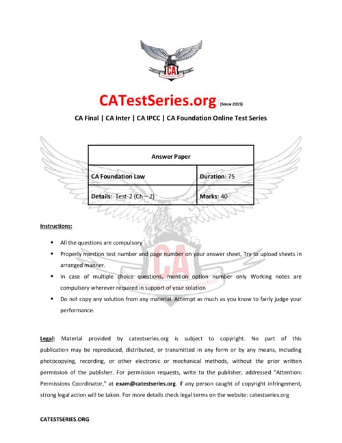 First page of Indian contract act solution