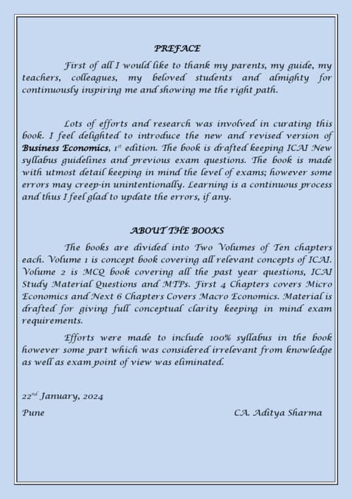 First page of CA aditya sharma sir MCQ question bank