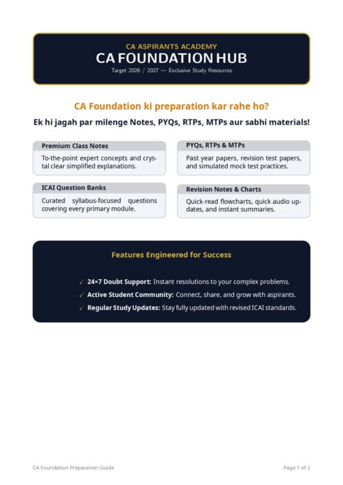 First page of All in 1 -------Only for Serious Study OUR CA FOUNDATION--- STUDENTS GROUP