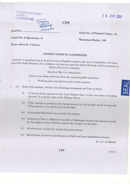 First page of June2024 pyq accounts