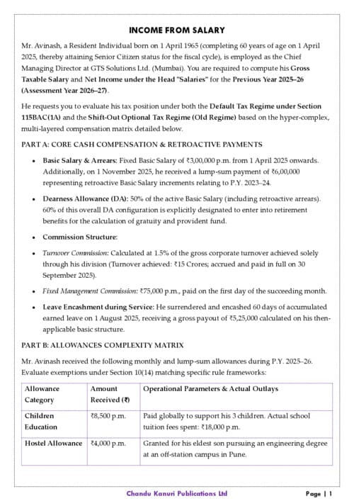 First page of Income From Salary - Chandu Kanuri Publications Ltd