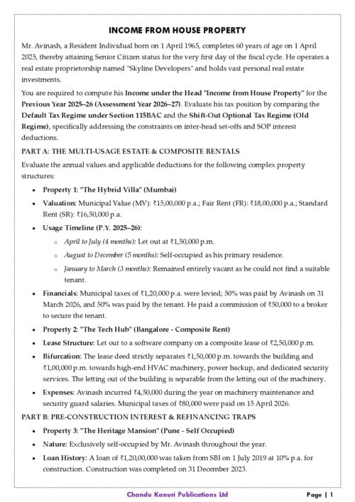 First page of Income From House Property - Chandu Kanuri Publications Ltd