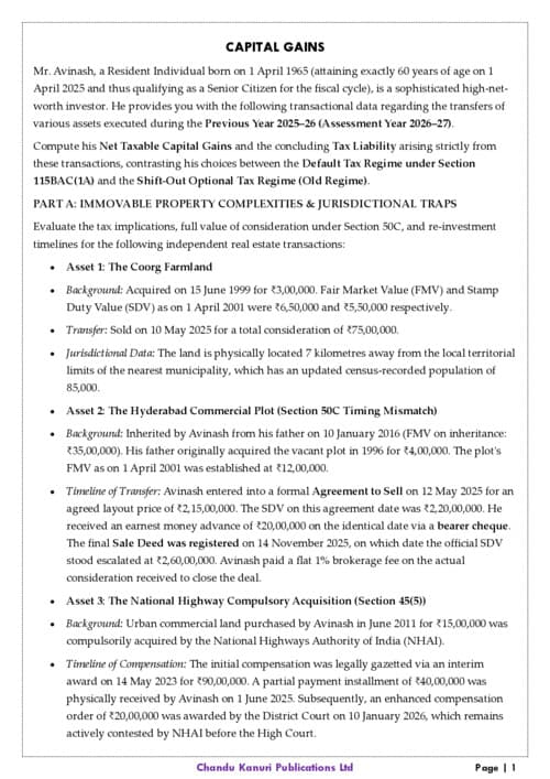 First page of Capital Gains - Chandu Kanuri Publications Ltd