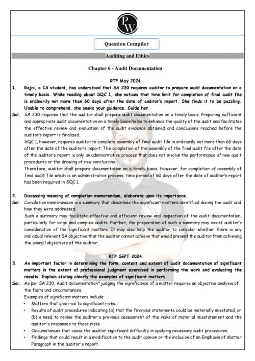 First page of Question bank of ch 6 of audit by Ankit Mundra sir