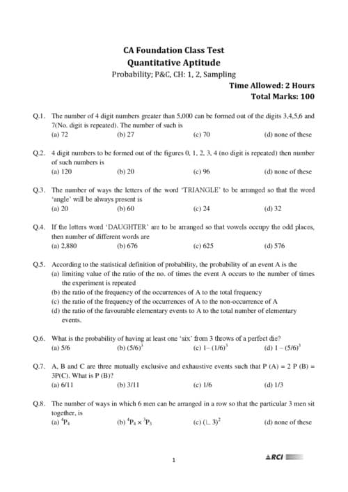 First page of Qa MCQ practice pdf
