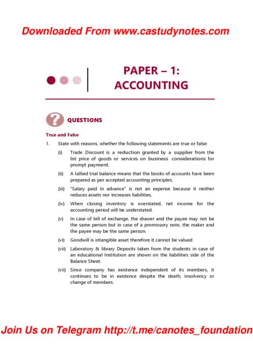 First page of CA FOUNDATION RTP SEP. 2026 ACCOUNTING