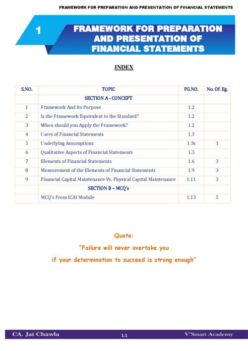 First page of Framework