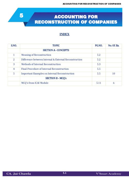 First page of Accounting for reconstruction of companies
