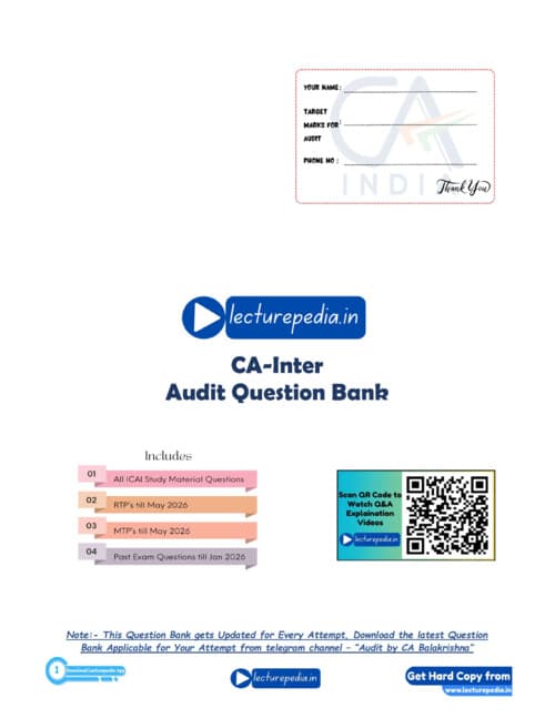 First page of Audit Questions Bank (RTP's MTP's Pyq's till May 26 )