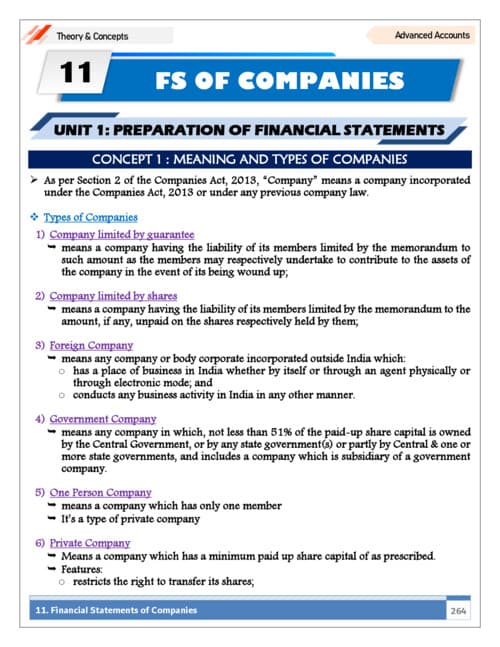 First page of Financial statements of companies
