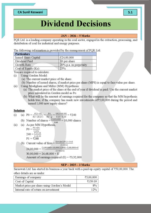 First page of FM complier of dividend decision