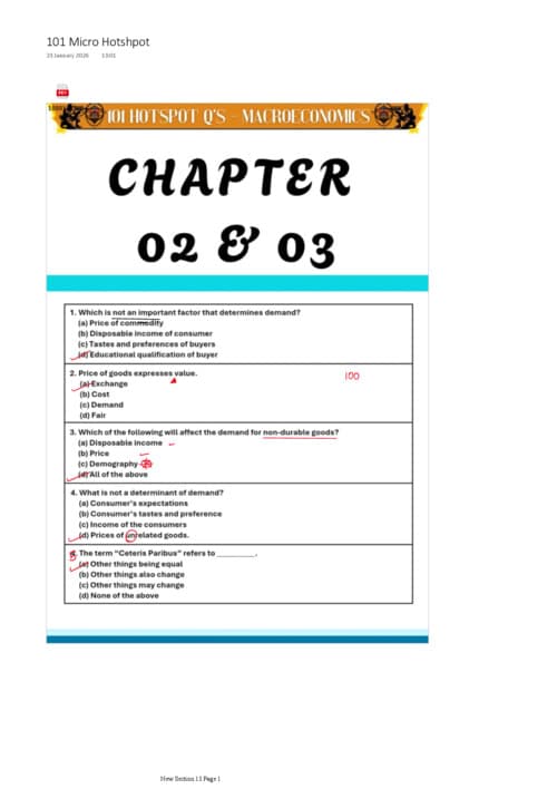 First page of Mcq