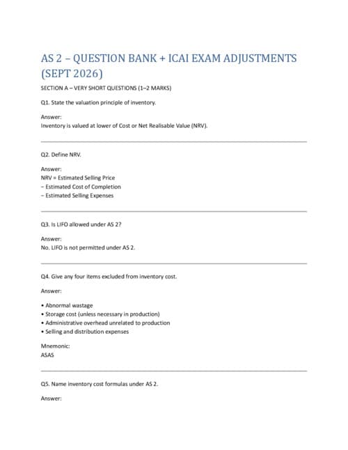 First page of AS 2 Questions