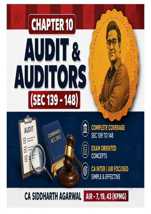 First page of CA INTER LAW Chapter 10 Audit & Auditors (Sec 139 - 148) BY CA SIDDHARTH AGARWAL SIR