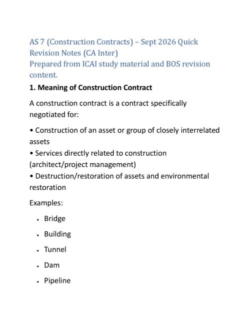 First page of AS 7 construction contract