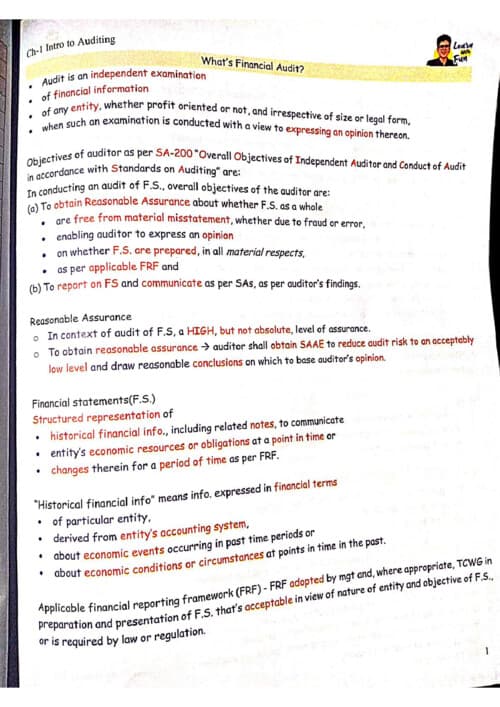 First page of Audit Book By CA Shubham Keshwani Sir ✅✅ If Anybody wants PW CA intermediate Classes DM me