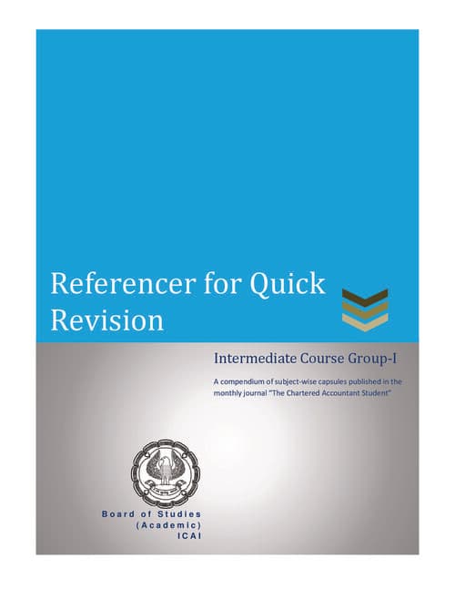 First page of Advance Accounting ...from Group 1 ..CA Intermediate...!!! Quick revision capsule..for all subject..!!