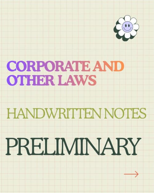First page of Chapter 1 of corporate and other laws Name PRELIMINARY