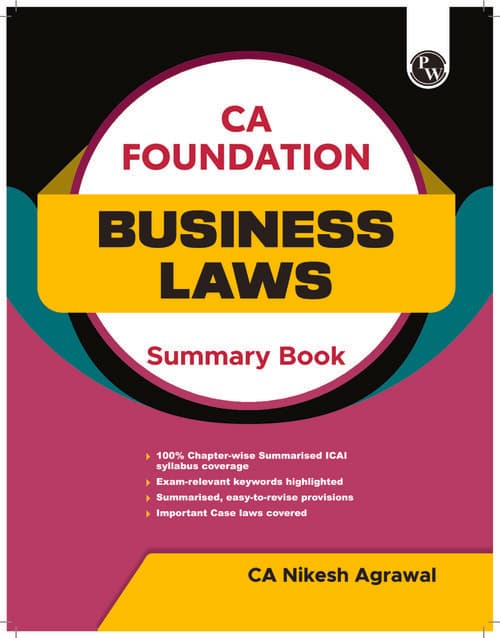 First page of Business Law summary book