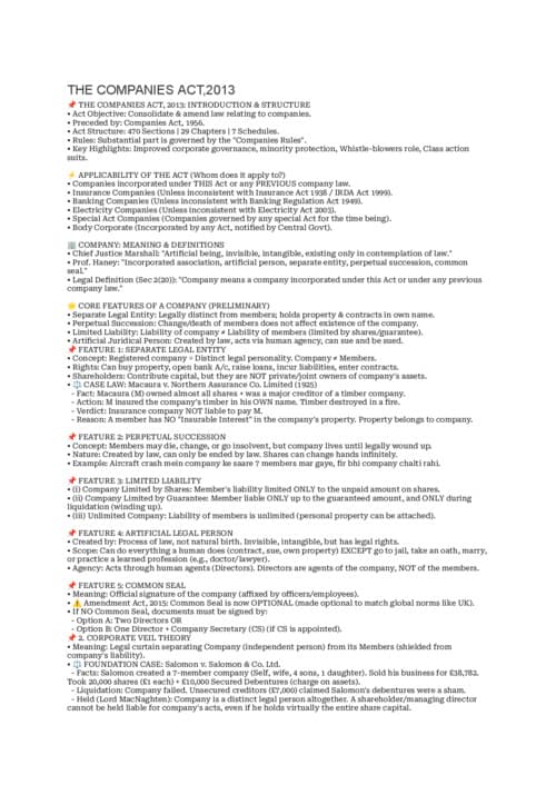First page of THE COMPANIES ACT,2013