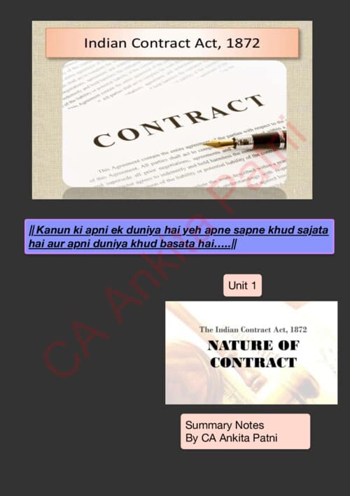 First page of Ankita Patani Mam Law notes Chaper 2 Unit 1 If Anyone wants Hardik Sir , Parag Sir , PW & Nishant Sir & Gurpreet Sir Classes DM me